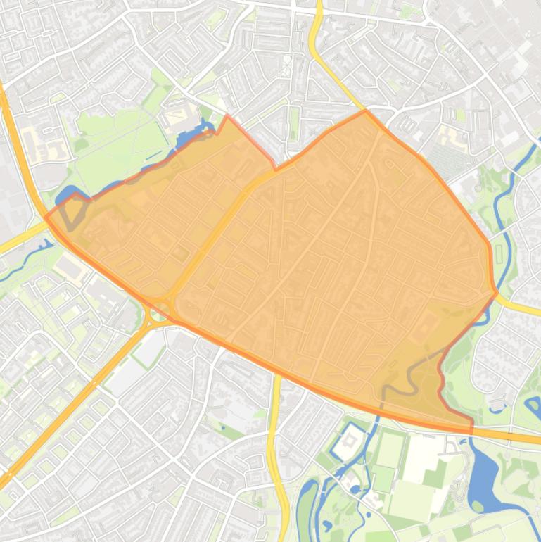 Kaart van de wijk Rozenknopje.