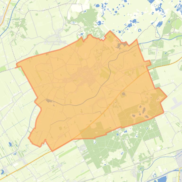 Kaart van de wijk Ruinen.