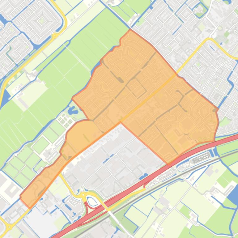 Kaart van de wijk Sassenheim Midden.