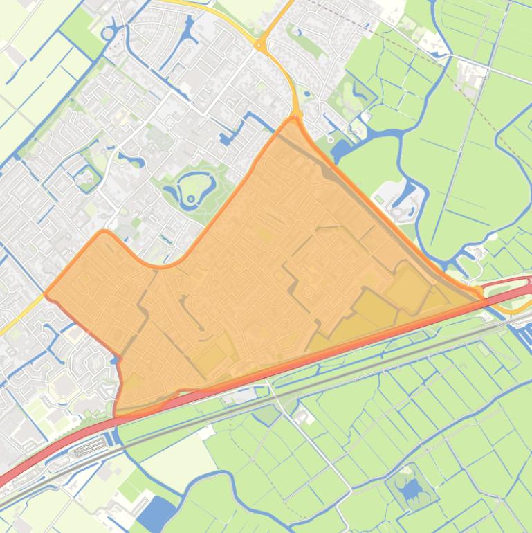 Kaart van de wijk Sassenheim Oost.