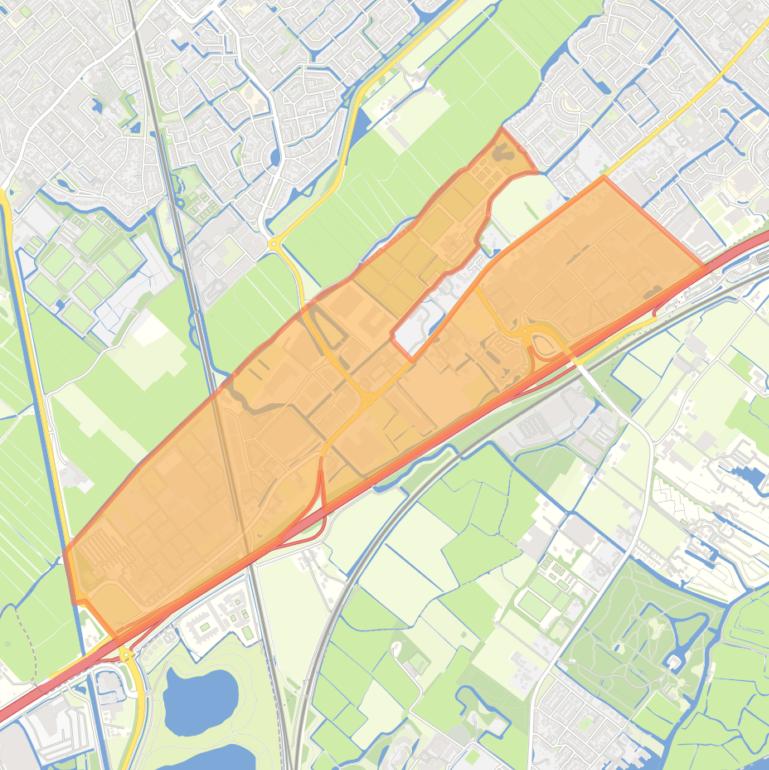 Kaart van de wijk Sassenheim Zuid.