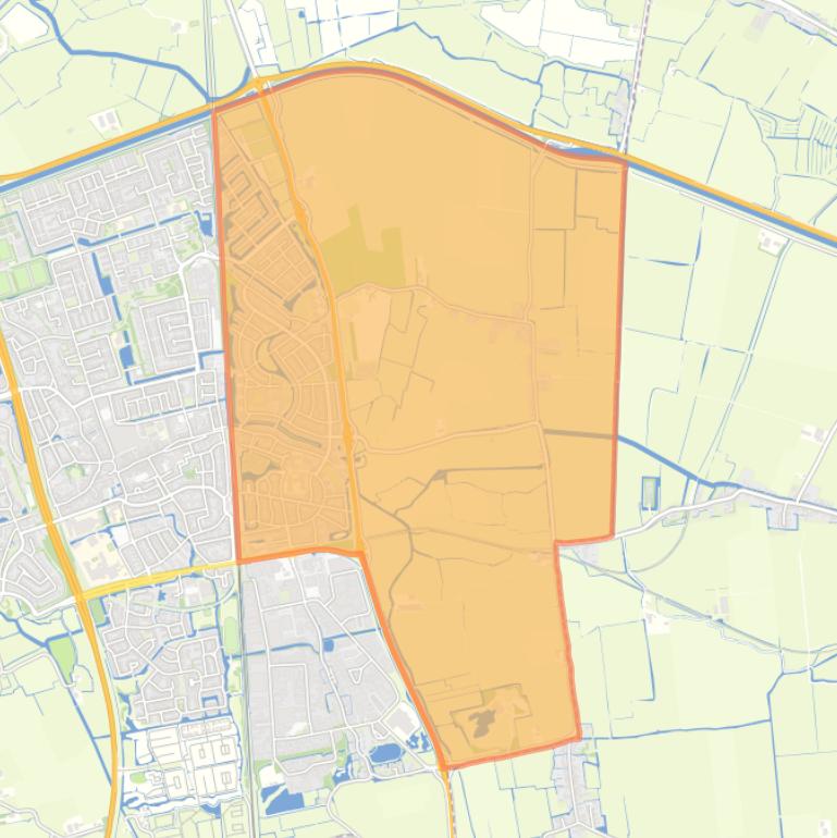 Kaart van de wijk Schagen-Oost.