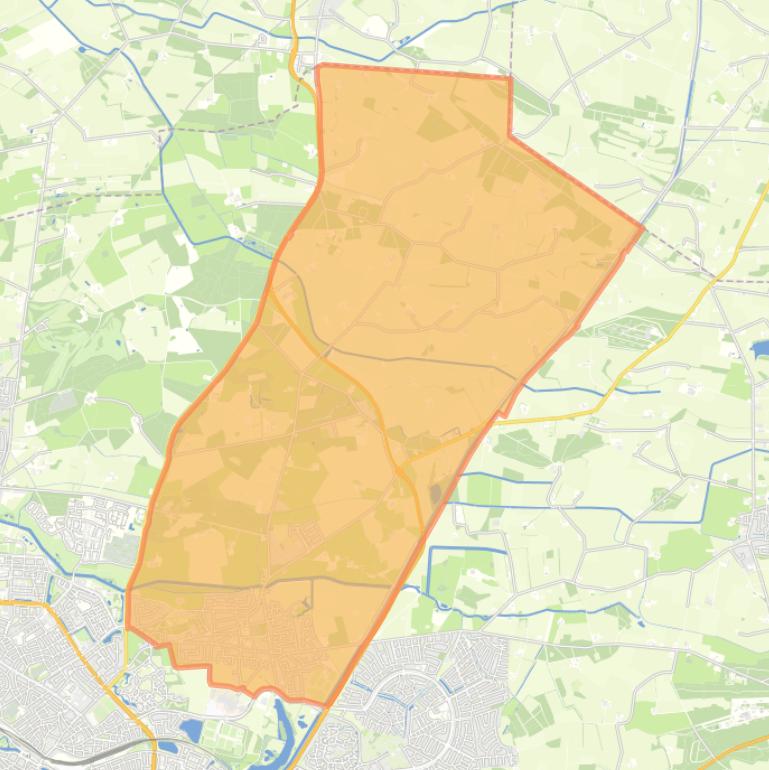 Kaart van de wijk Schalkhaar.