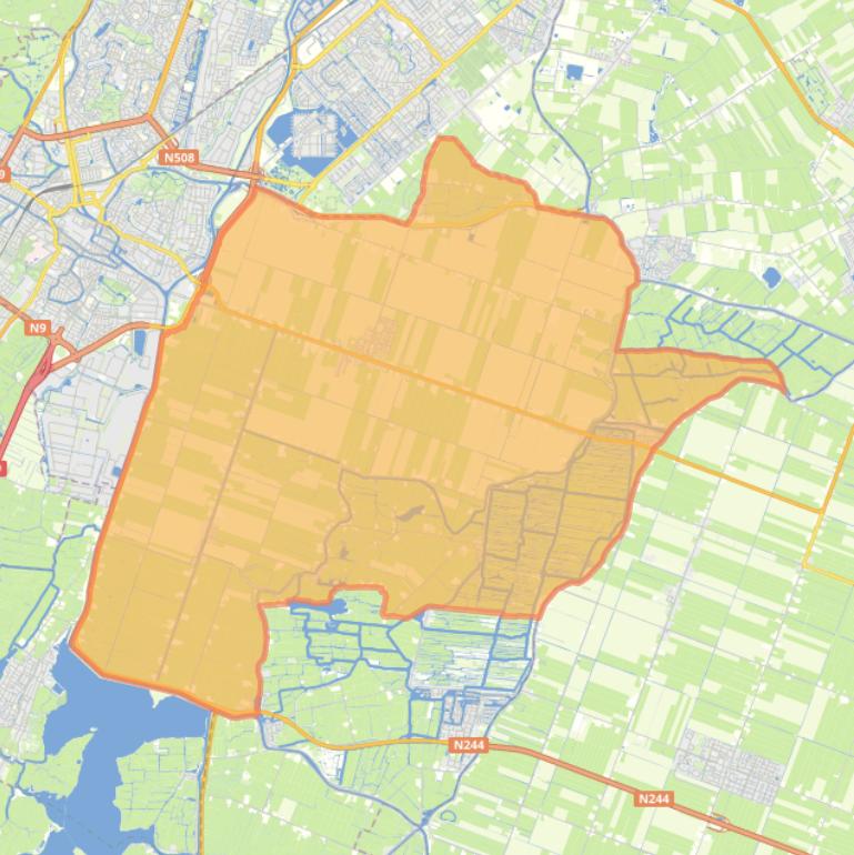 Kaart van de wijk Schermer.