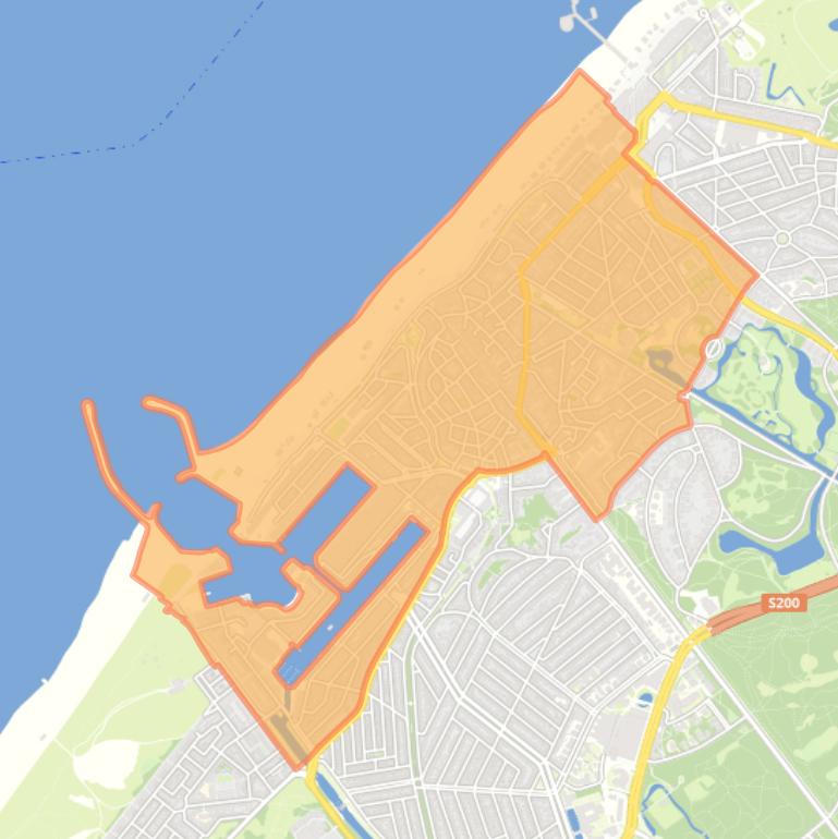 Kaart van de wijk Scheveningen.