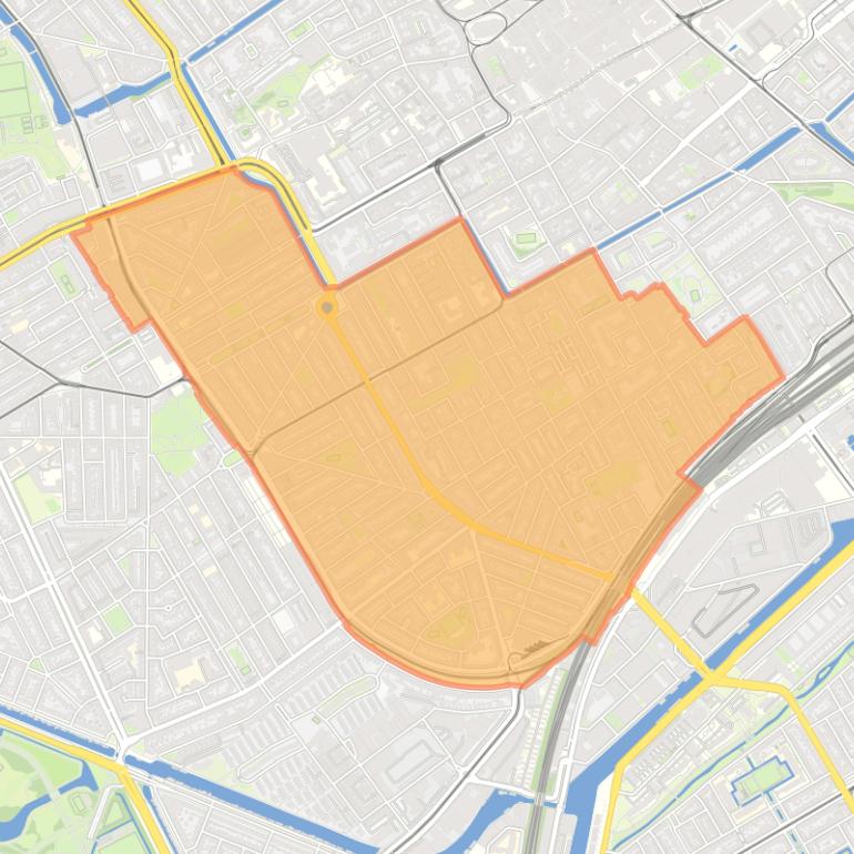 Kaart van de wijk Schildersbuurt.