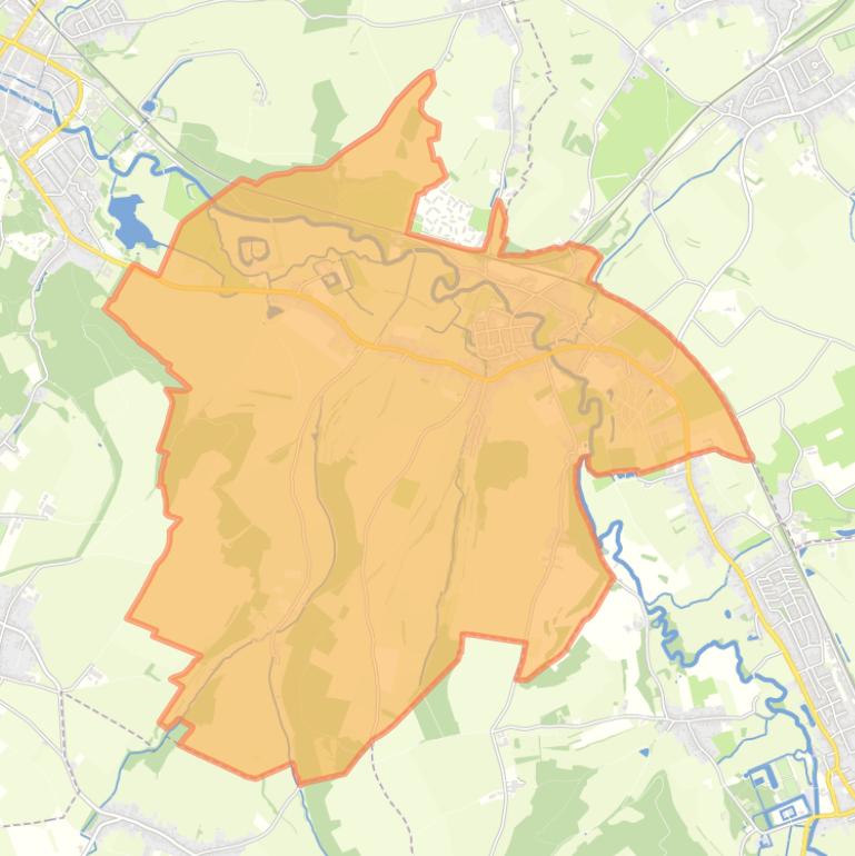 Kaart van de wijk Schin op Geul - Oud-Valkenburg.