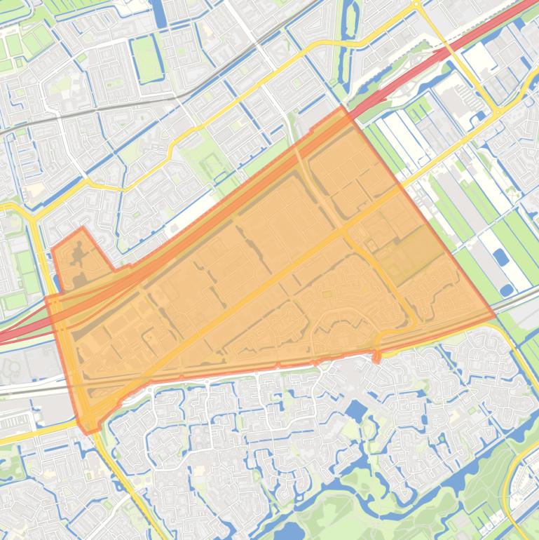 Kaart van de wijk Schollevaar Noord.