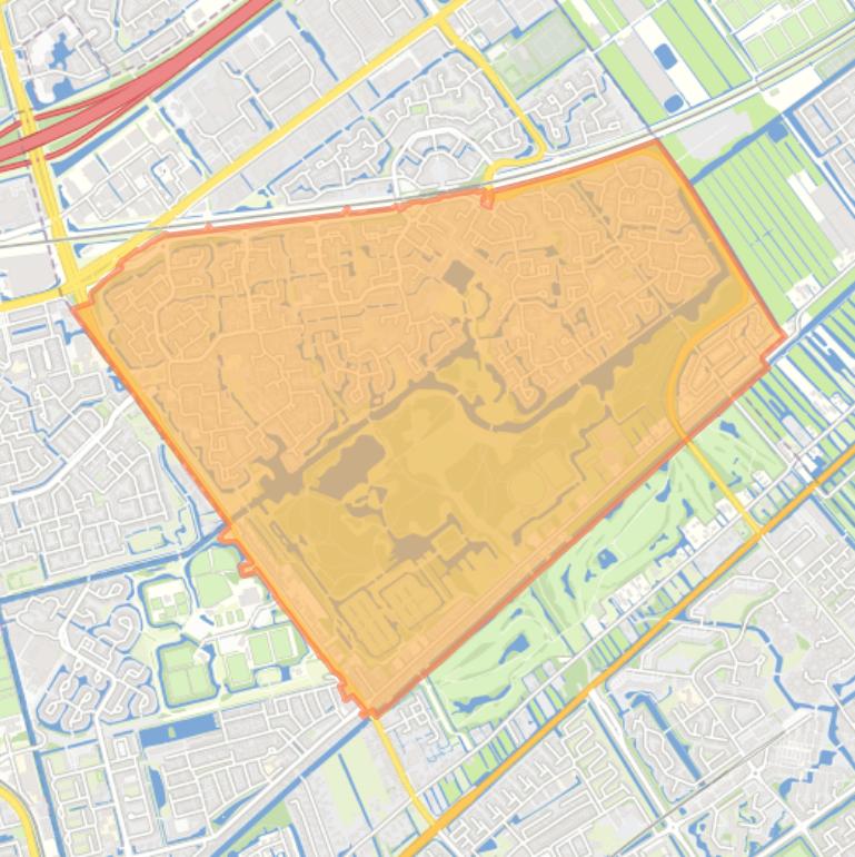 Kaart van de wijk Schollevaar Zuid.