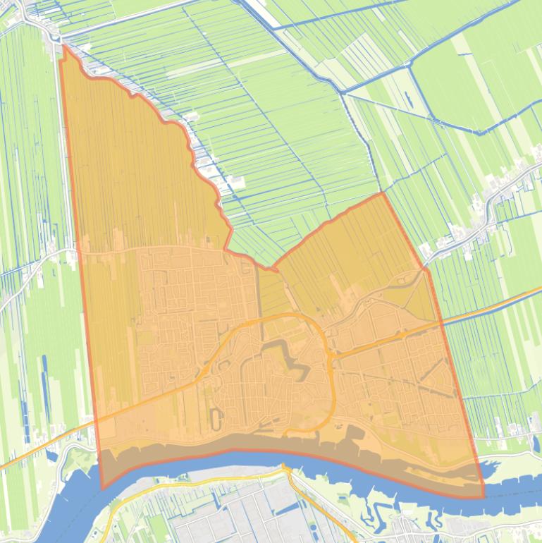 Kaart van de wijk Schoonhoven.