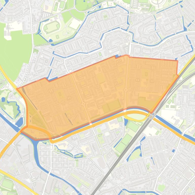 Kaart van de wijk Schothorst-Zuid.