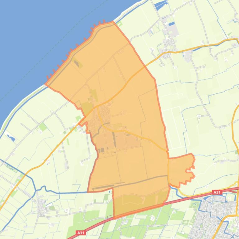 Kaart van de wijk Sexbierum.