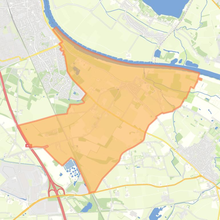 Kaart van de wijk Sint Agatha.