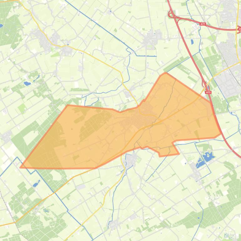 Kaart van de wijk Sint Anthonis.