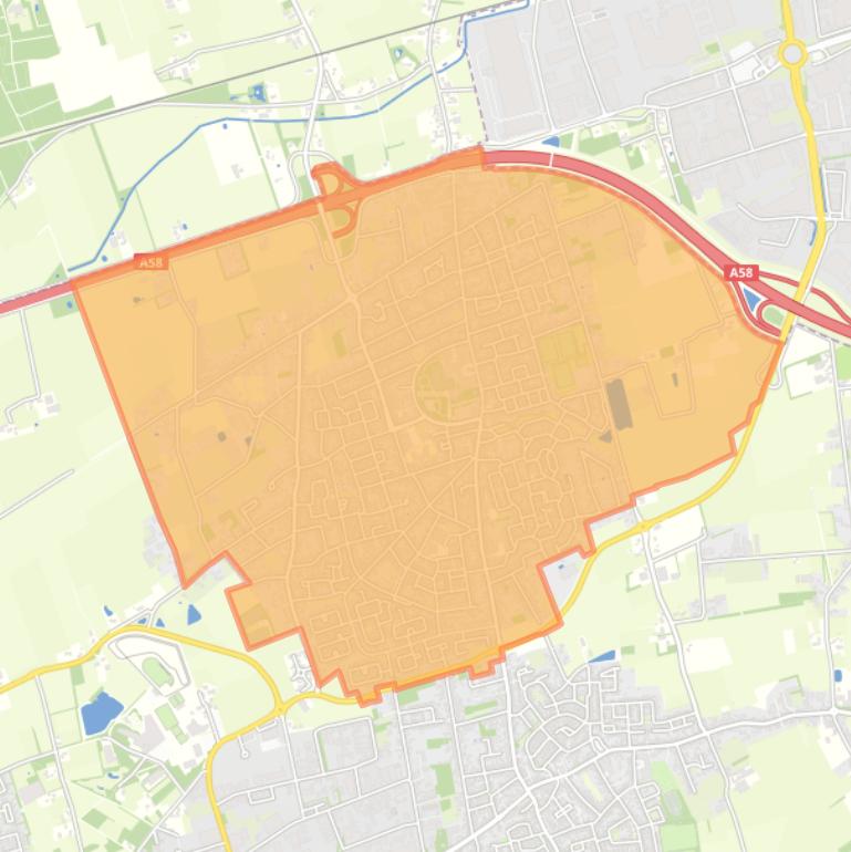 Kaart van de wijk Sint Willebrord.