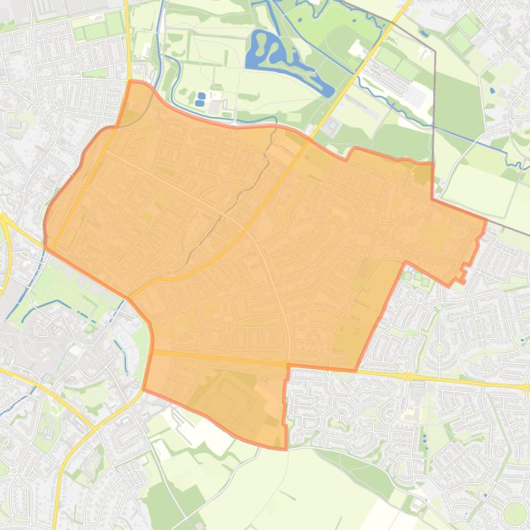 Kaart van de wijk Sittard-Oost.