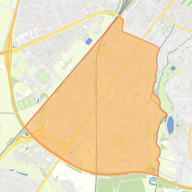 Kaart van de wijk Sittard-Zuid.