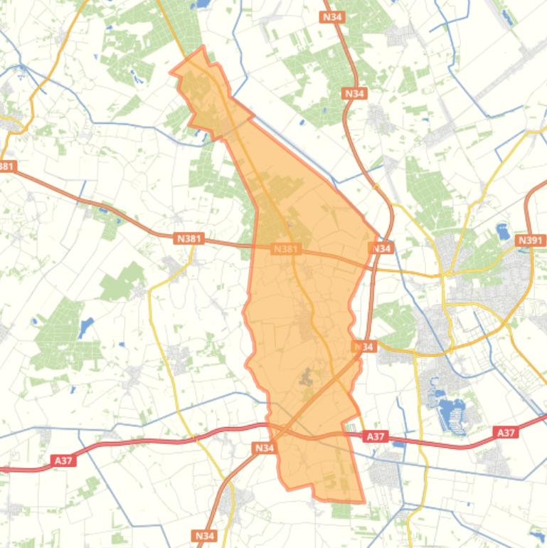 Kaart van de wijk Sleen.