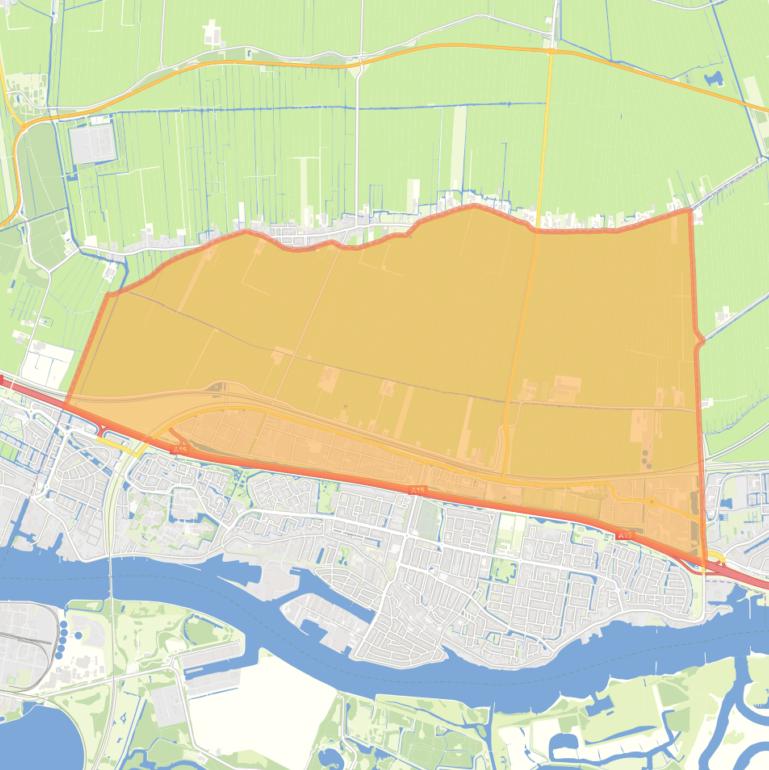 Kaart van de wijk Sliedrecht-Noord.