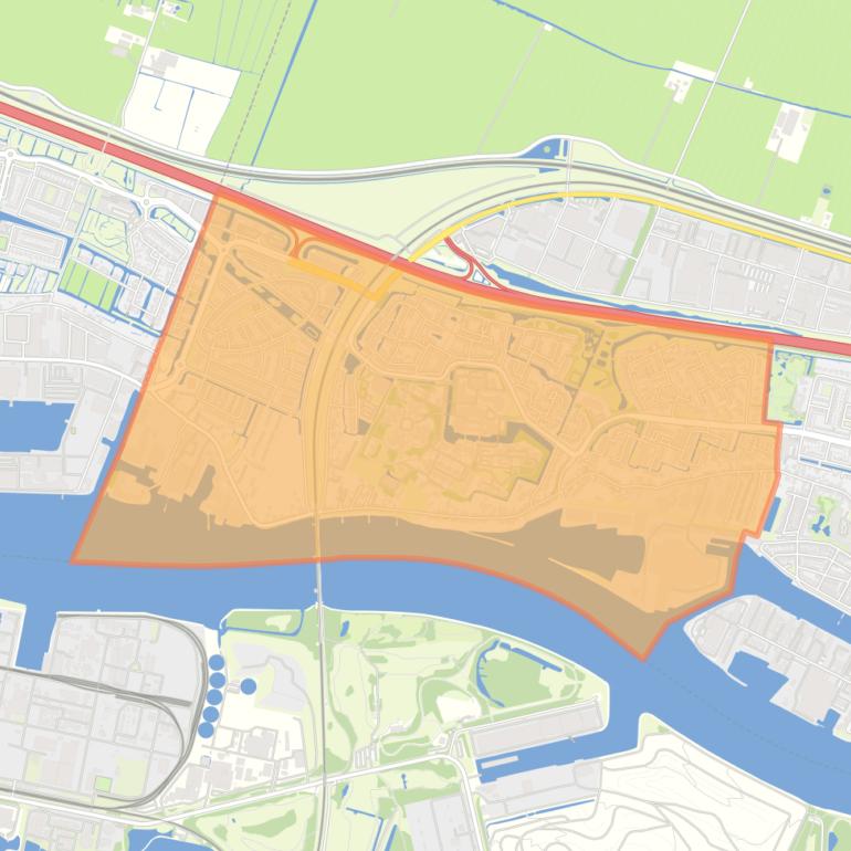 Kaart van de wijk Sliedrecht-West.