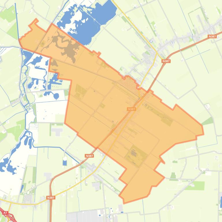 Kaart van de wijk Slochteren.