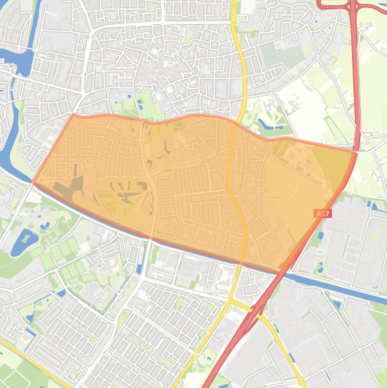 Kaart van de wijk Slotjes.