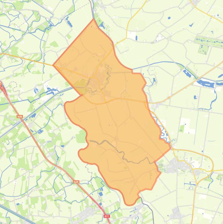 Kaart van de wijk Sluis.