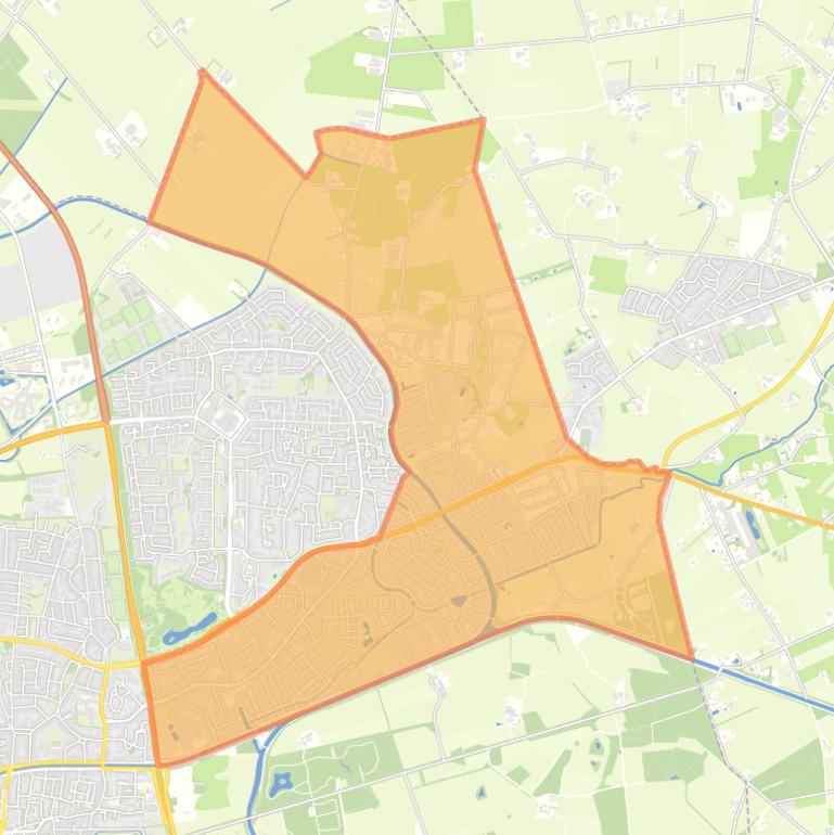 Kaart van de wijk Sluitersveld.