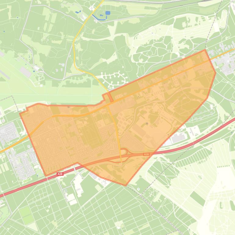 Kaart van de wijk Soesterberg.