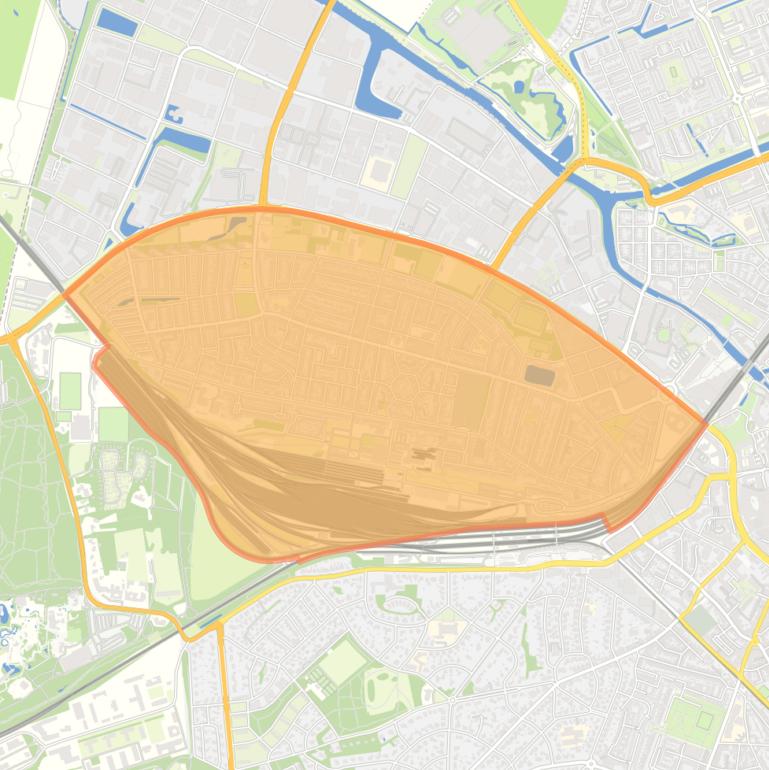 Kaart van de wijk Soesterkwartier.