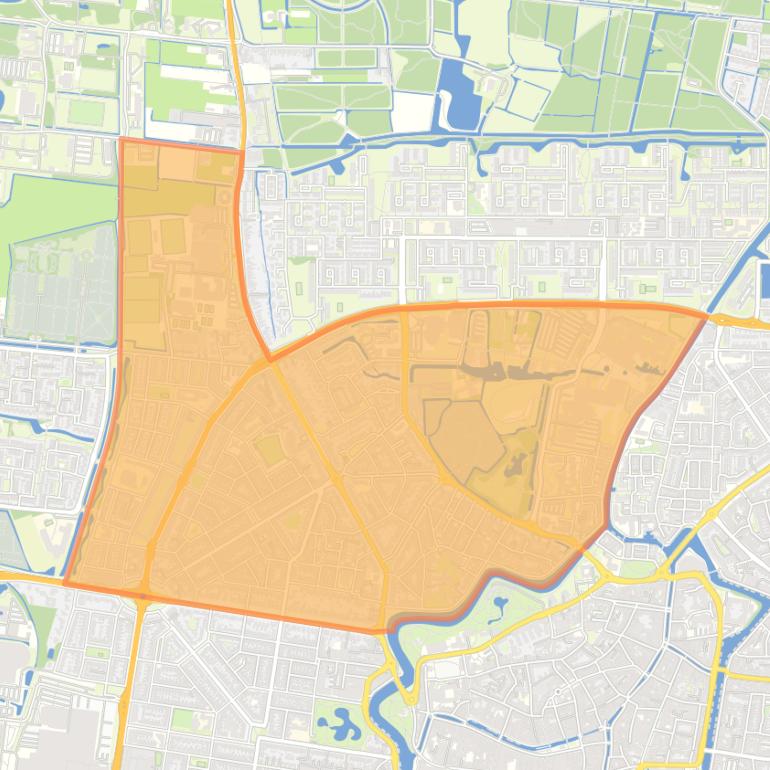 Kaart van de wijk Sonnenborgh en omgeving.