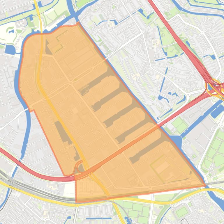 Kaart van de wijk Spaanse Polder.