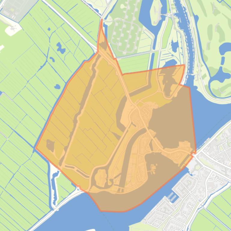 Kaart van de wijk Spaarndam.