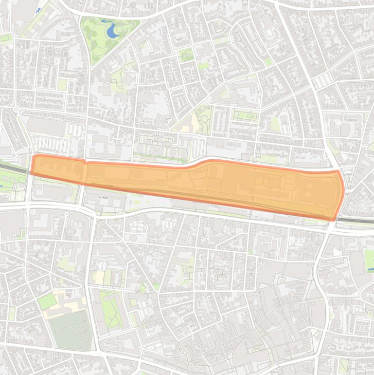 Kaart van de wijk Spoorzone Noord.