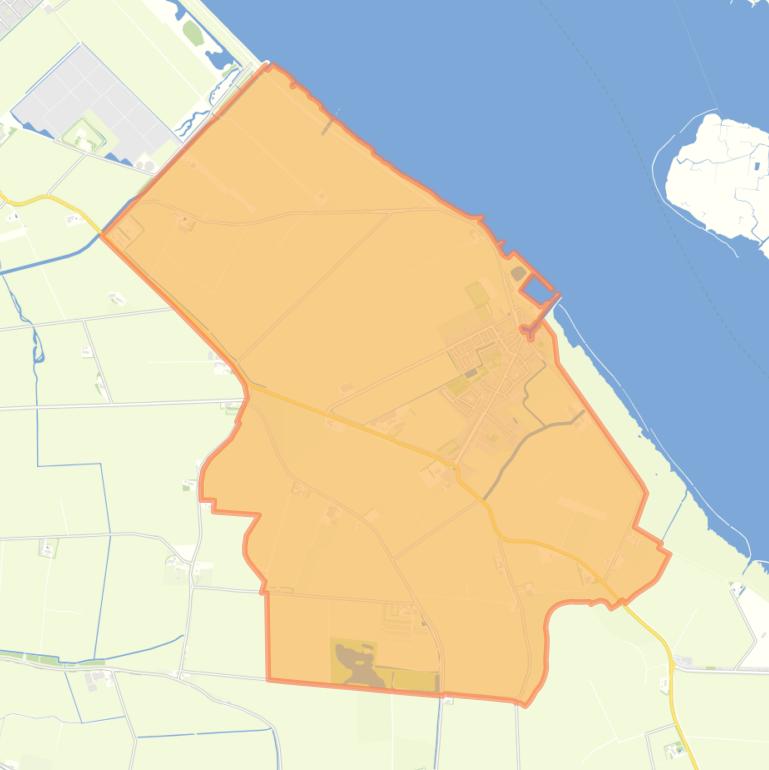 Kaart van de wijk Stad aan ’t Haringvliet.