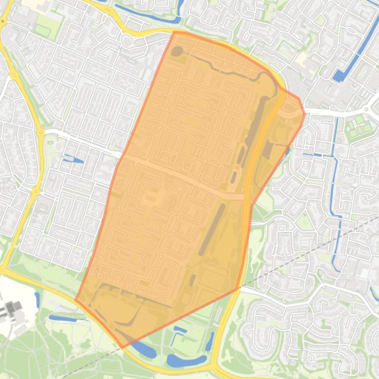 Kaart van de wijk Stad en Lande.