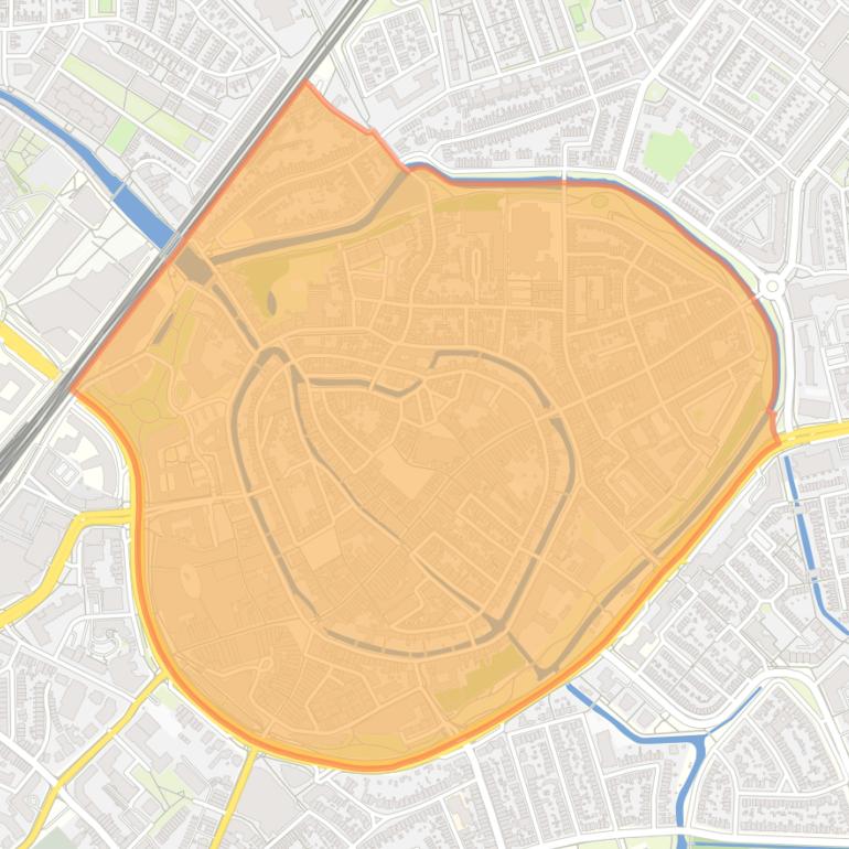 Kaart van de wijk Stadskern.