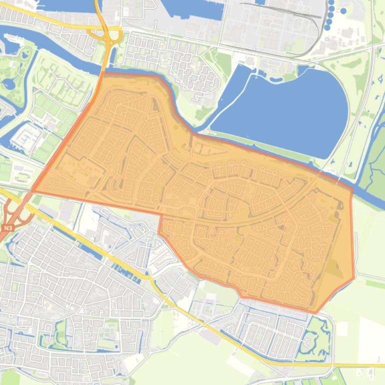 Kaart van de wijk Stadspolders.