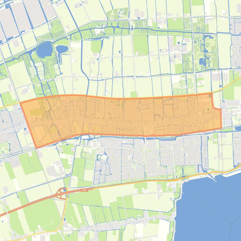 Kaart van de wijk Stede Broec Noord.