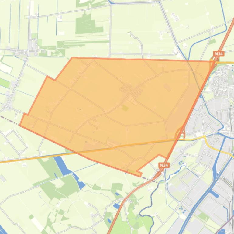 Kaart van de Steenwijksmoer.