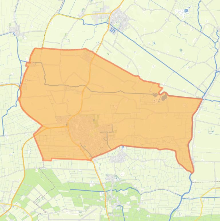 Kaart van de wijk Stiens en omgeving.