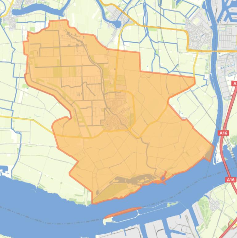 Kaart van de wijk Strijen.