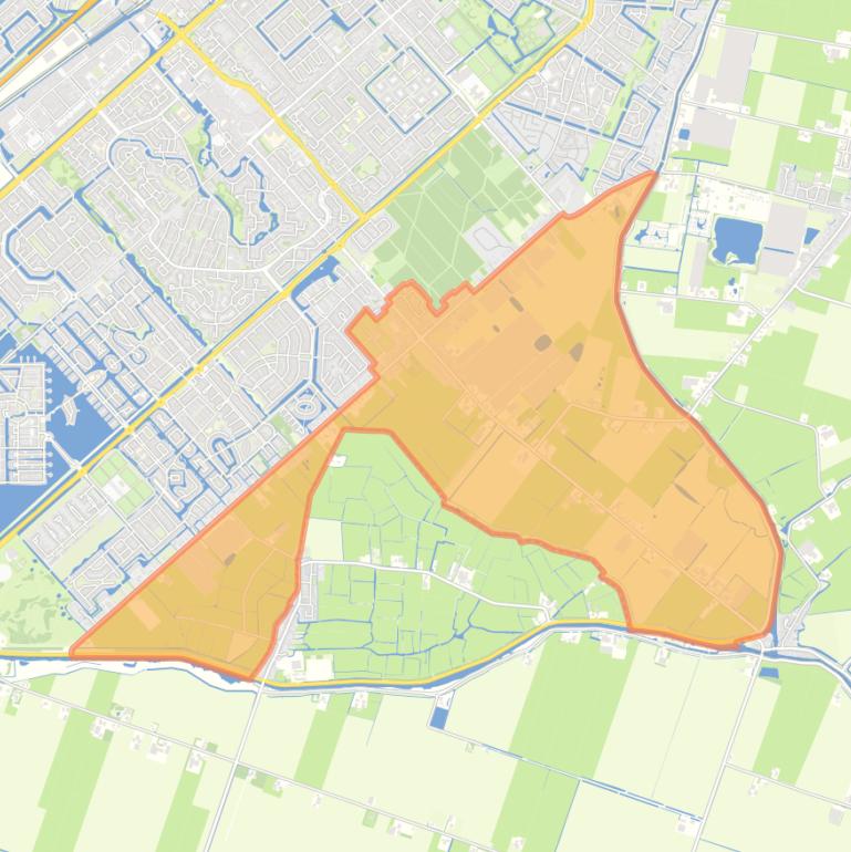 Kaart van de wijk ’t Kruis.