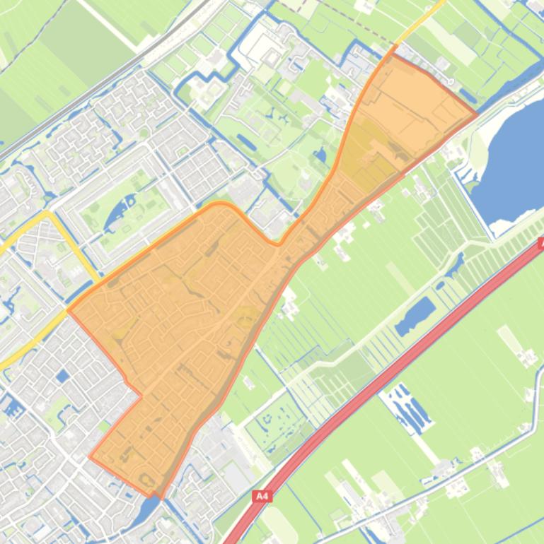 Kaart van de wijk ’t Lien / De Rietvink.