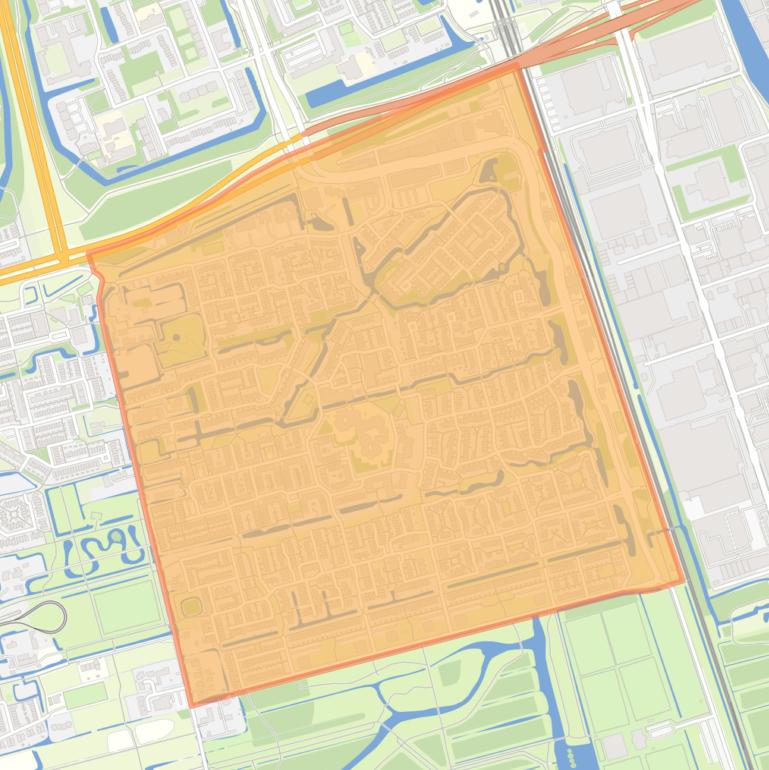 Kaart van de wijk Tanthof-Oost.