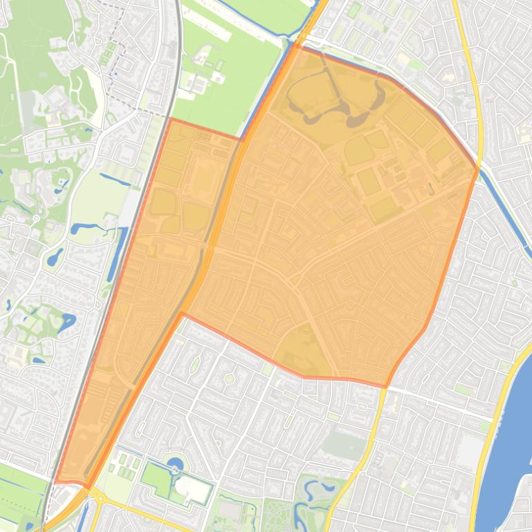 Kaart van de wijk Te Zaanenkwartier.