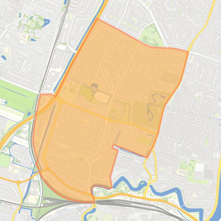 Kaart van de wijk Ter Kleefkwartier.