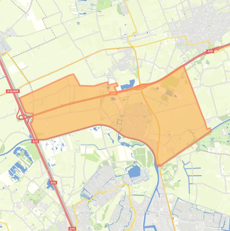 Kaart van de wijk Terheijden.