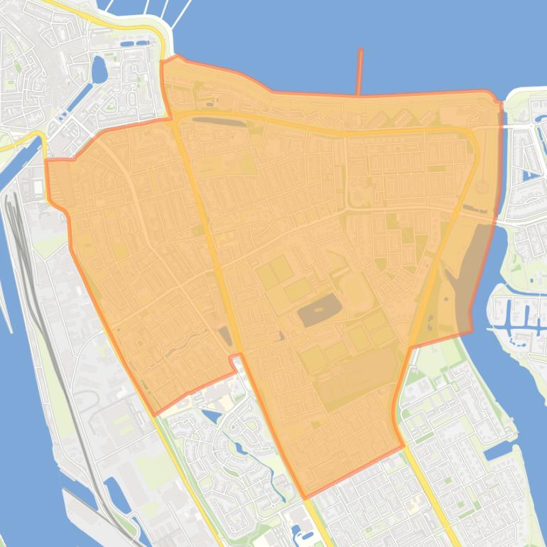 Kaart van de wijk Terneuzen Noord.