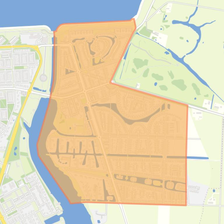 Kaart van de wijk Terneuzen Oost.